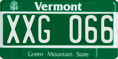 VT license plate XXG066