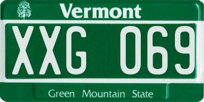 VT license plate XXG069