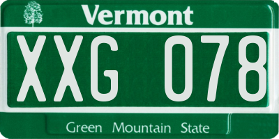 VT license plate XXG078