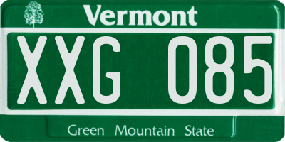VT license plate XXG085