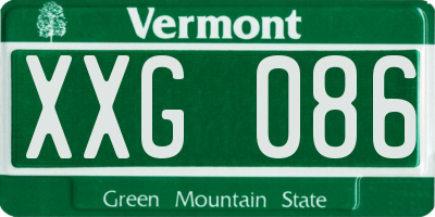 VT license plate XXG086