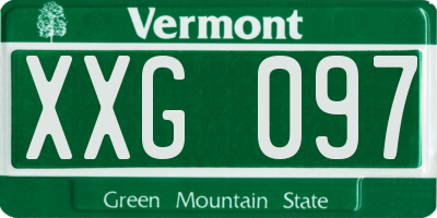 VT license plate XXG097