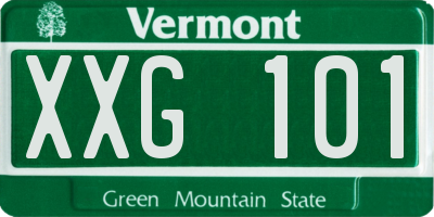 VT license plate XXG101