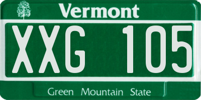 VT license plate XXG105