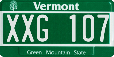 VT license plate XXG107