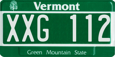 VT license plate XXG112