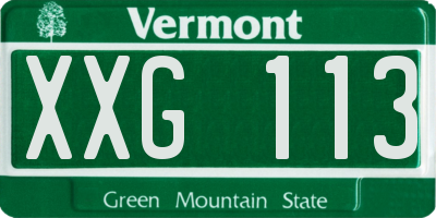 VT license plate XXG113