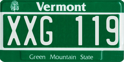 VT license plate XXG119