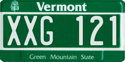 VT license plate XXG121