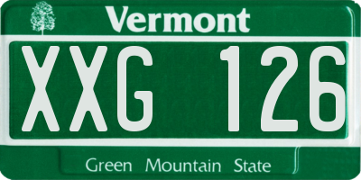 VT license plate XXG126