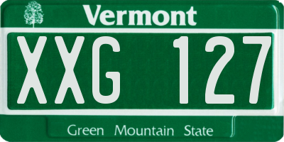 VT license plate XXG127