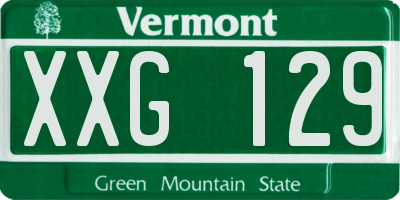 VT license plate XXG129