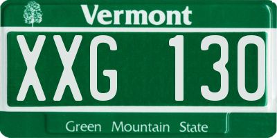 VT license plate XXG130