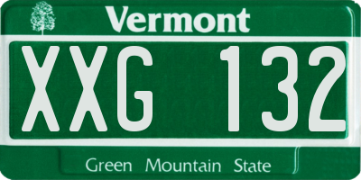 VT license plate XXG132