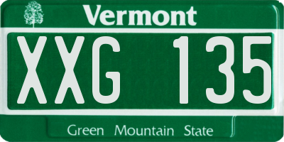VT license plate XXG135