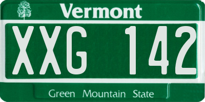 VT license plate XXG142