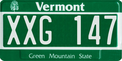 VT license plate XXG147