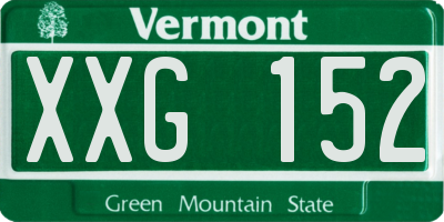 VT license plate XXG152