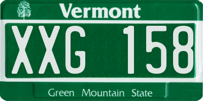 VT license plate XXG158