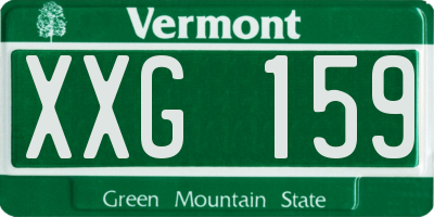 VT license plate XXG159