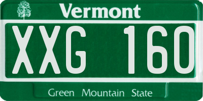 VT license plate XXG160