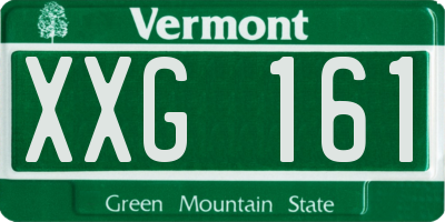 VT license plate XXG161
