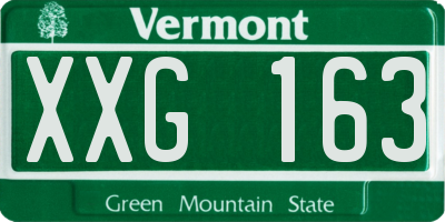 VT license plate XXG163