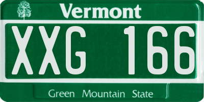 VT license plate XXG166
