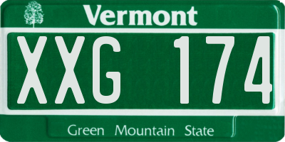 VT license plate XXG174