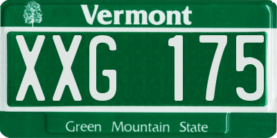 VT license plate XXG175