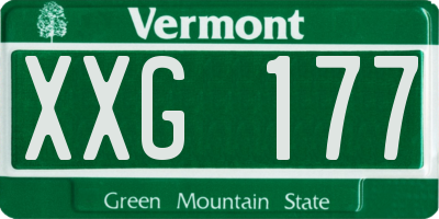 VT license plate XXG177