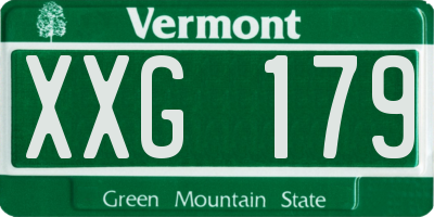 VT license plate XXG179