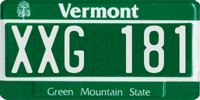 VT license plate XXG181