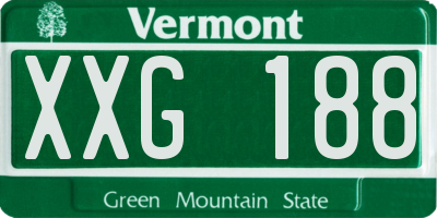 VT license plate XXG188