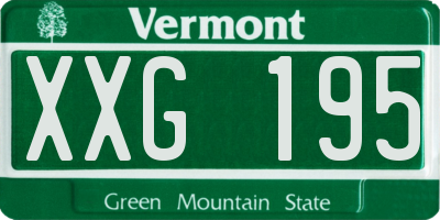 VT license plate XXG195