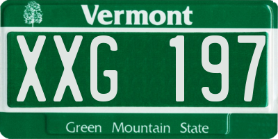 VT license plate XXG197