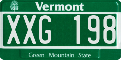 VT license plate XXG198