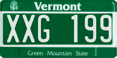 VT license plate XXG199