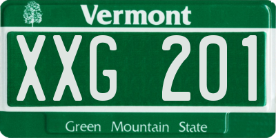 VT license plate XXG201