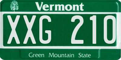VT license plate XXG210