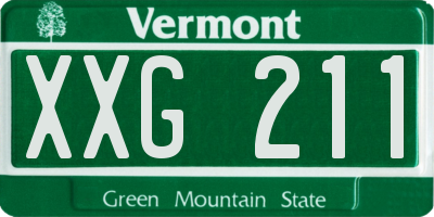 VT license plate XXG211