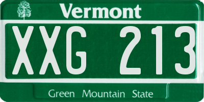 VT license plate XXG213