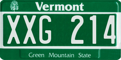 VT license plate XXG214