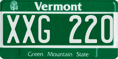 VT license plate XXG220