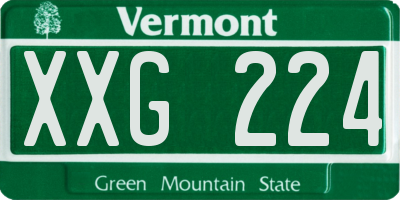 VT license plate XXG224