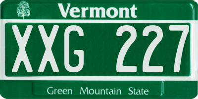 VT license plate XXG227