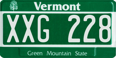 VT license plate XXG228