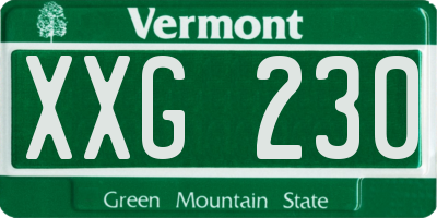 VT license plate XXG230