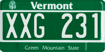 VT license plate XXG231