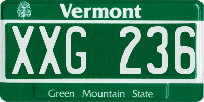 VT license plate XXG236
